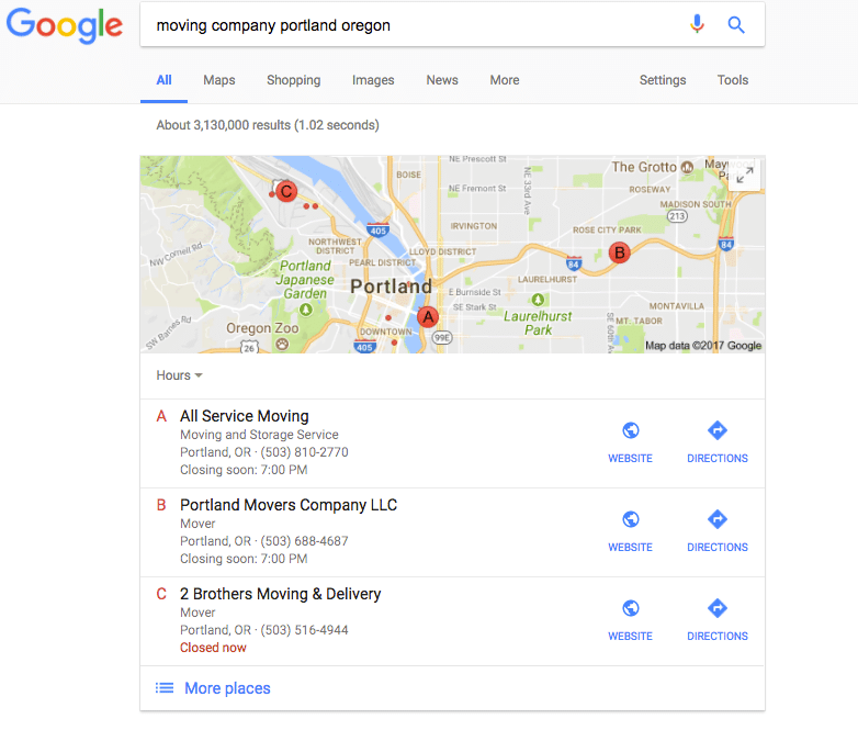 Google My Business 3 pack google maps listing management